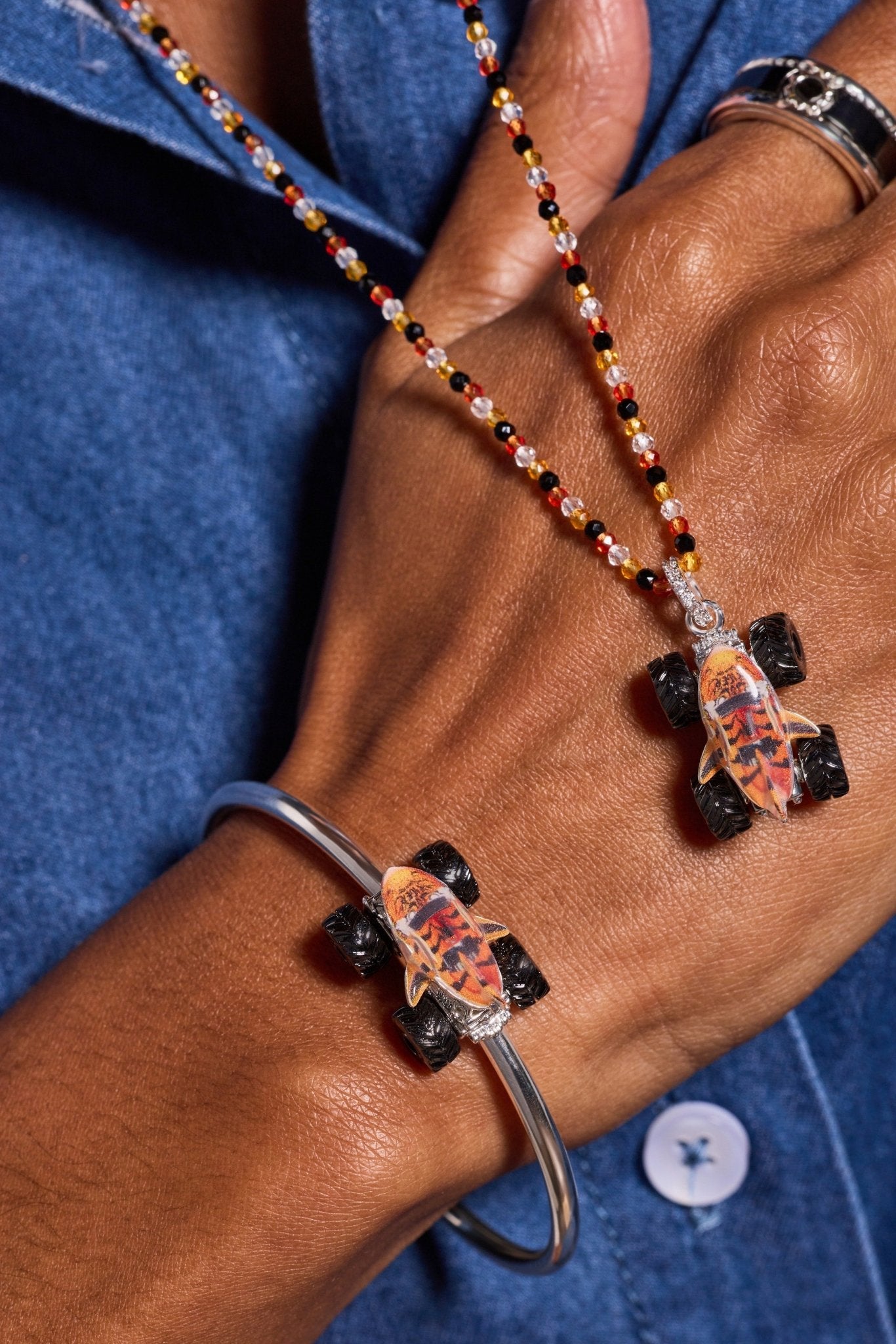 Hot Wheels™ Tiger Shark Monster Truck Moveable Cuff by ALEX AND ANI at Shirley Shoppe