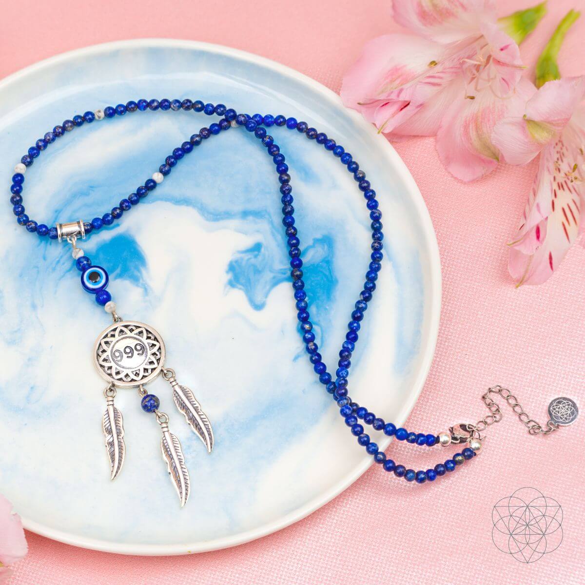 I Am Blessed - 999 Dream Catcher Necklace of Miracles by Conscious Items at Shirley Shoppe