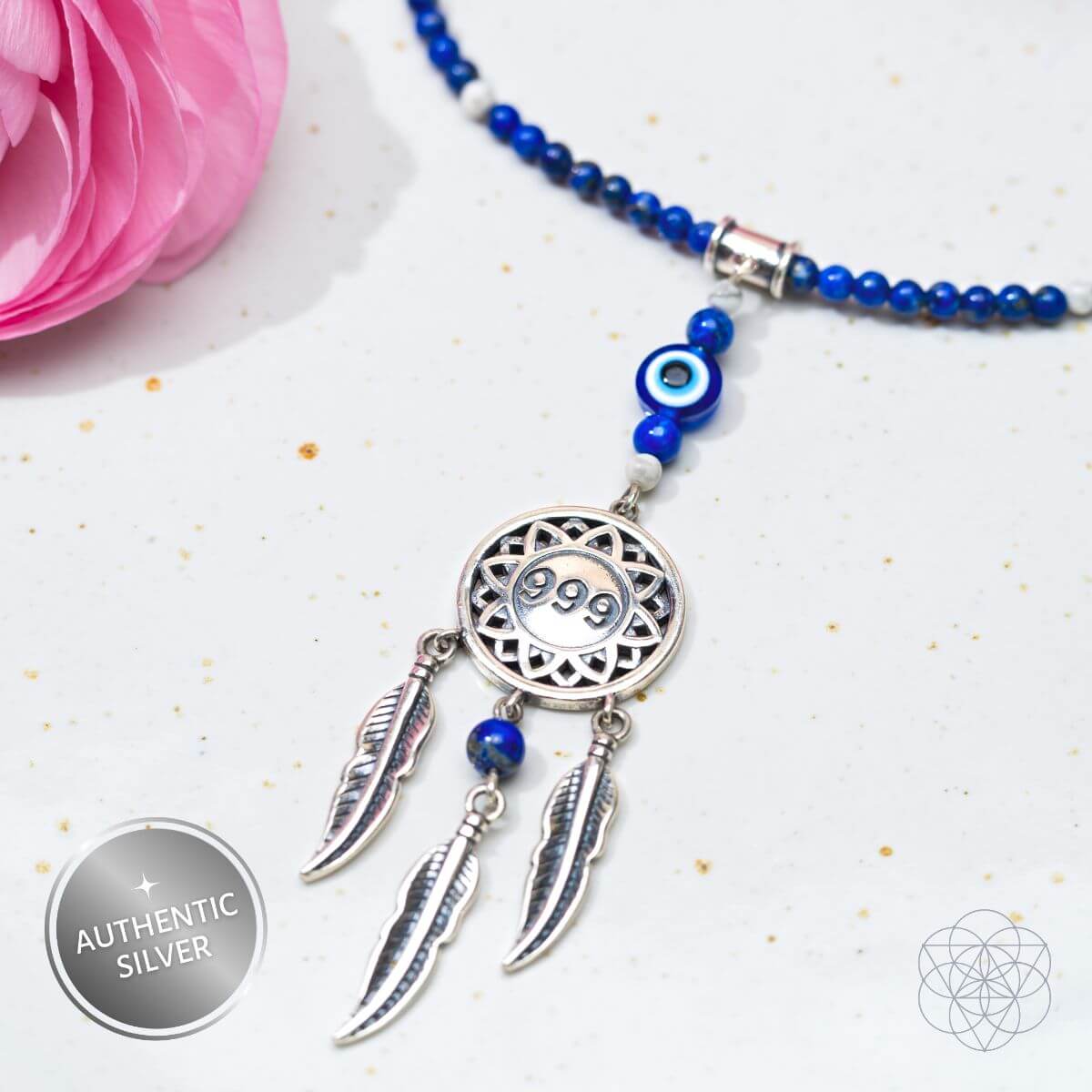 I Am Blessed - 999 Dream Catcher Necklace of Miracles by Conscious Items at Shirley Shoppe