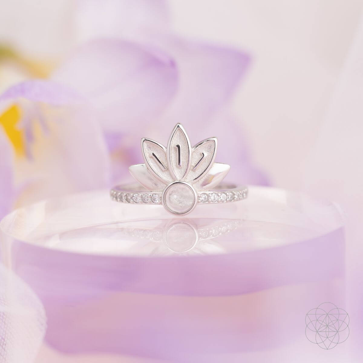 I Am Divinely Guided: 111 Angel Number Silver Lotus Ring by Conscious Items at Shirley Shoppe