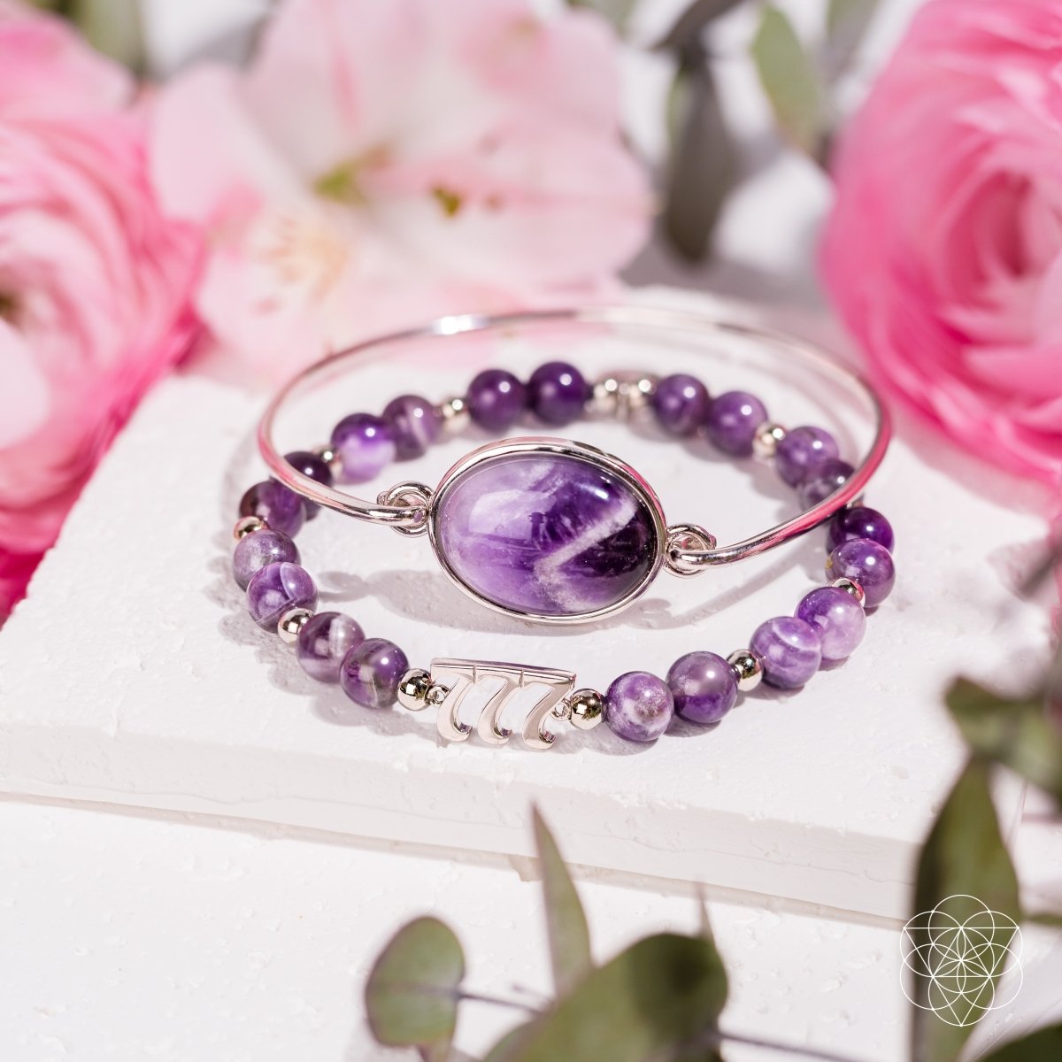 I Am Fortunate - 777 Lucky Amethyst Bracelet Set by Conscious Items at Shirley Shoppe