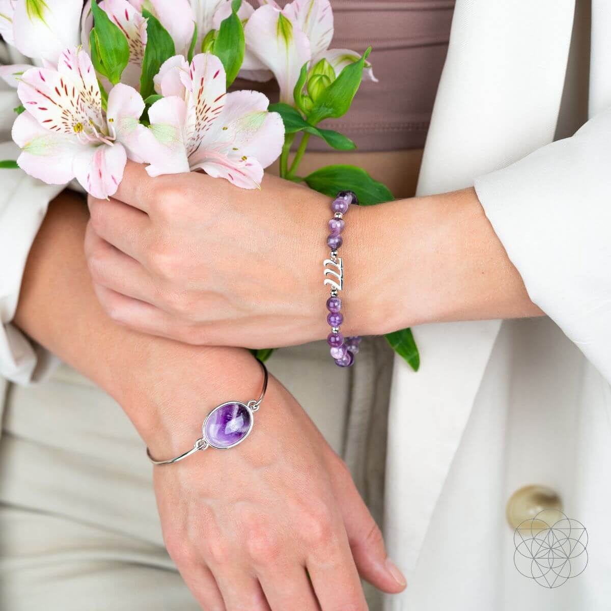 I Am Fortunate - 777 Lucky Amethyst Bracelet Set by Conscious Items at Shirley Shoppe