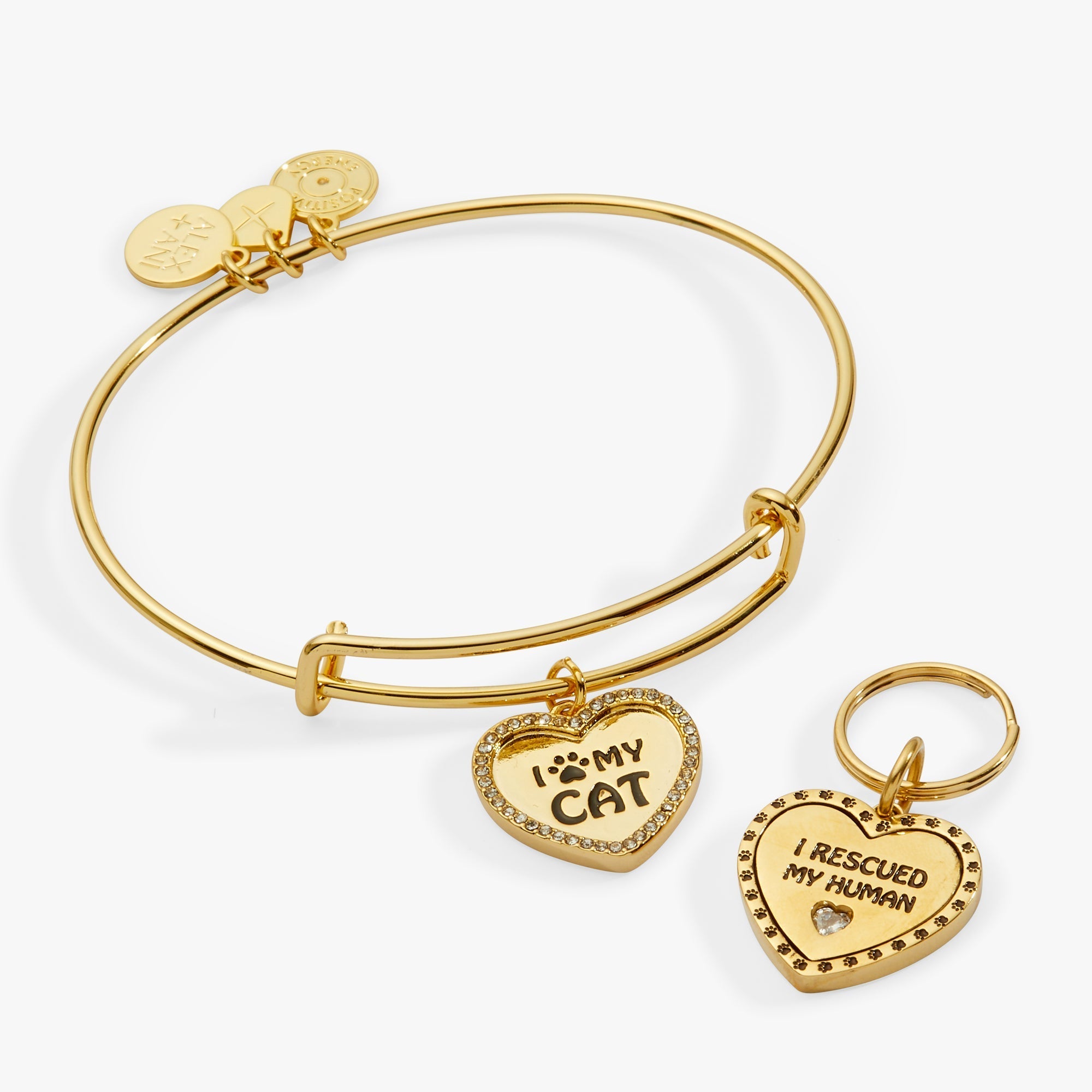 'I Love My Cat' Bangle & Pet Collar Charm Set of 2 by ALEX AND ANI at Shirley Shoppe