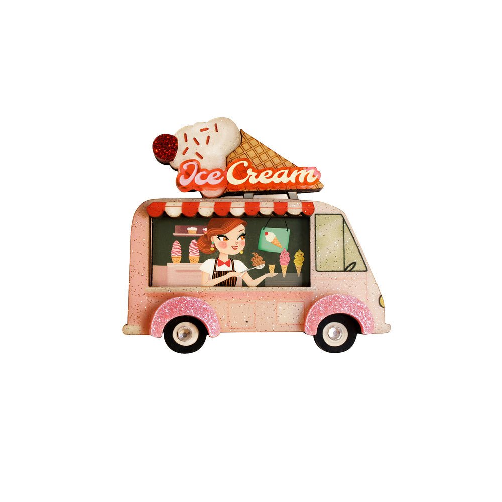 Ice Cream Truck Brooch by Laliblue by Quirks! at Shirley Shoppe