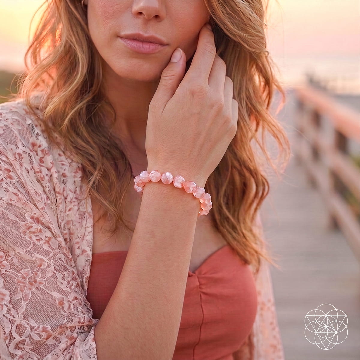 The Woman You’re Becoming - Sakura Flower Agate Bracelet