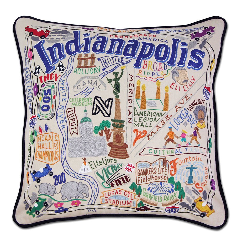 Indianapolis Hand - Embroidered Pillow by Quirks! at Shirley Shoppe