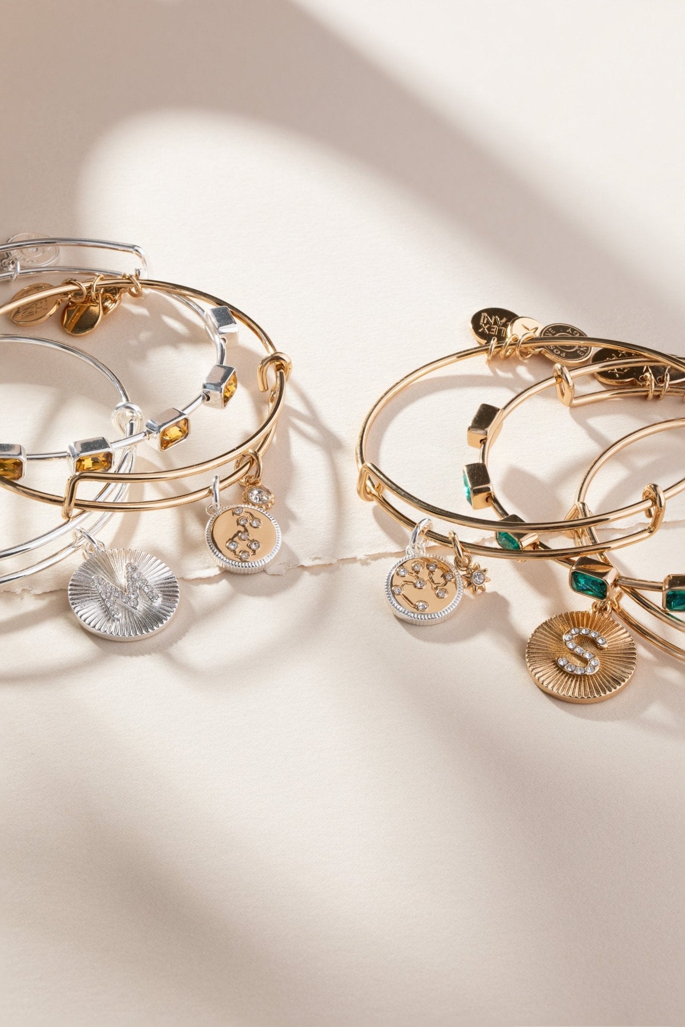 Initial M Pave Starburst Texture Bangle by ALEX AND ANI at Shirley Shoppe