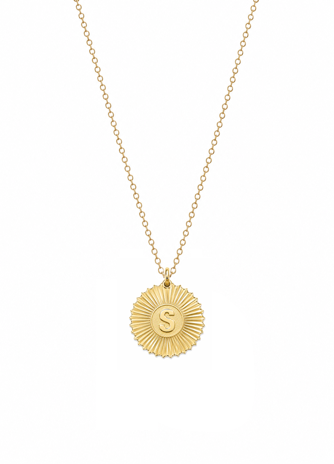 Vesta Medallion Initial Charm Necklace | Personalized