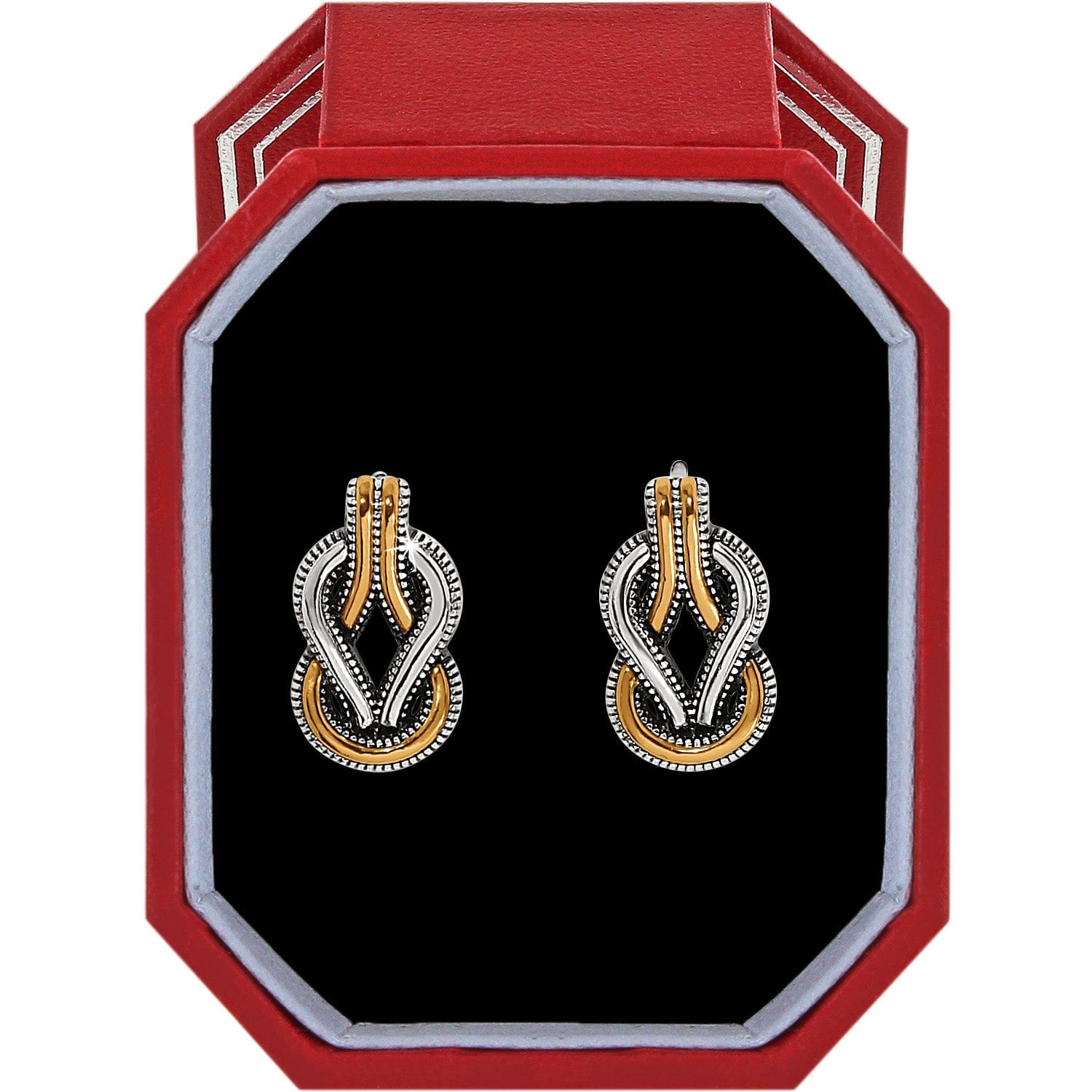 Interlok Harmony Two Tone Post Earrings Gift Box