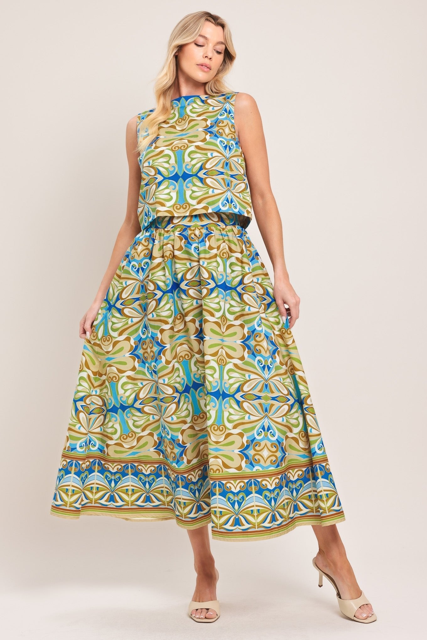 ISLAND MOSAIC WOVEN CROP TOP by Flying Tomato at Shirley Shoppe