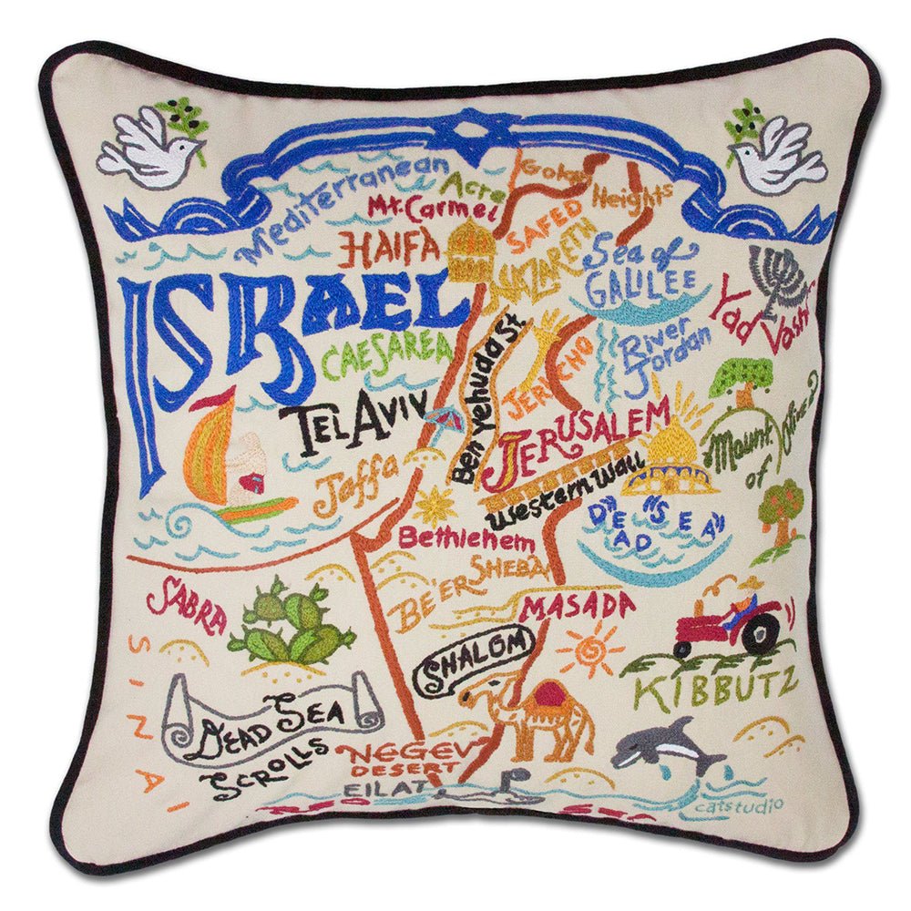 Israel Hand - Embroidered Pillow by Quirks! at Shirley Shoppe