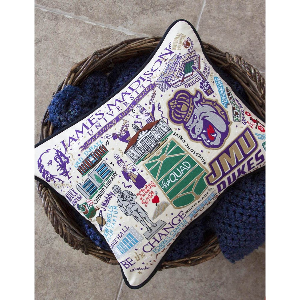 James Madison University Collegiate Embroidered Pillow by CatStudio by Quirks! at Shirley Shoppe