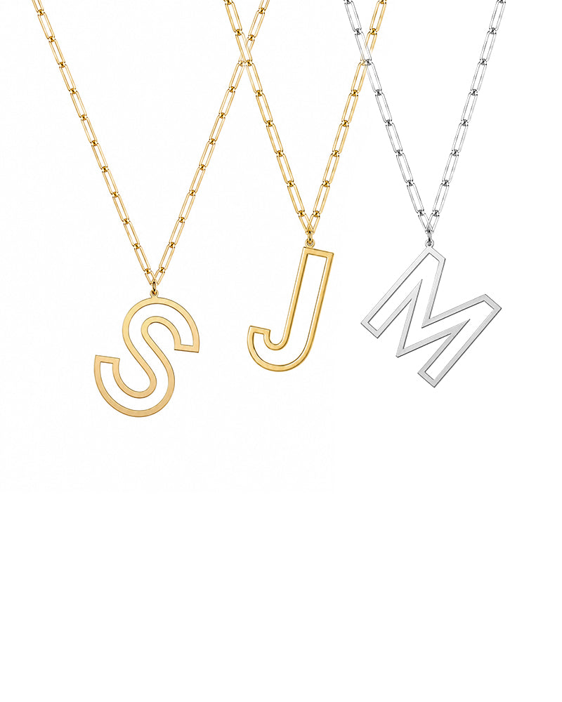 Jess Initial Paperclip Necklace