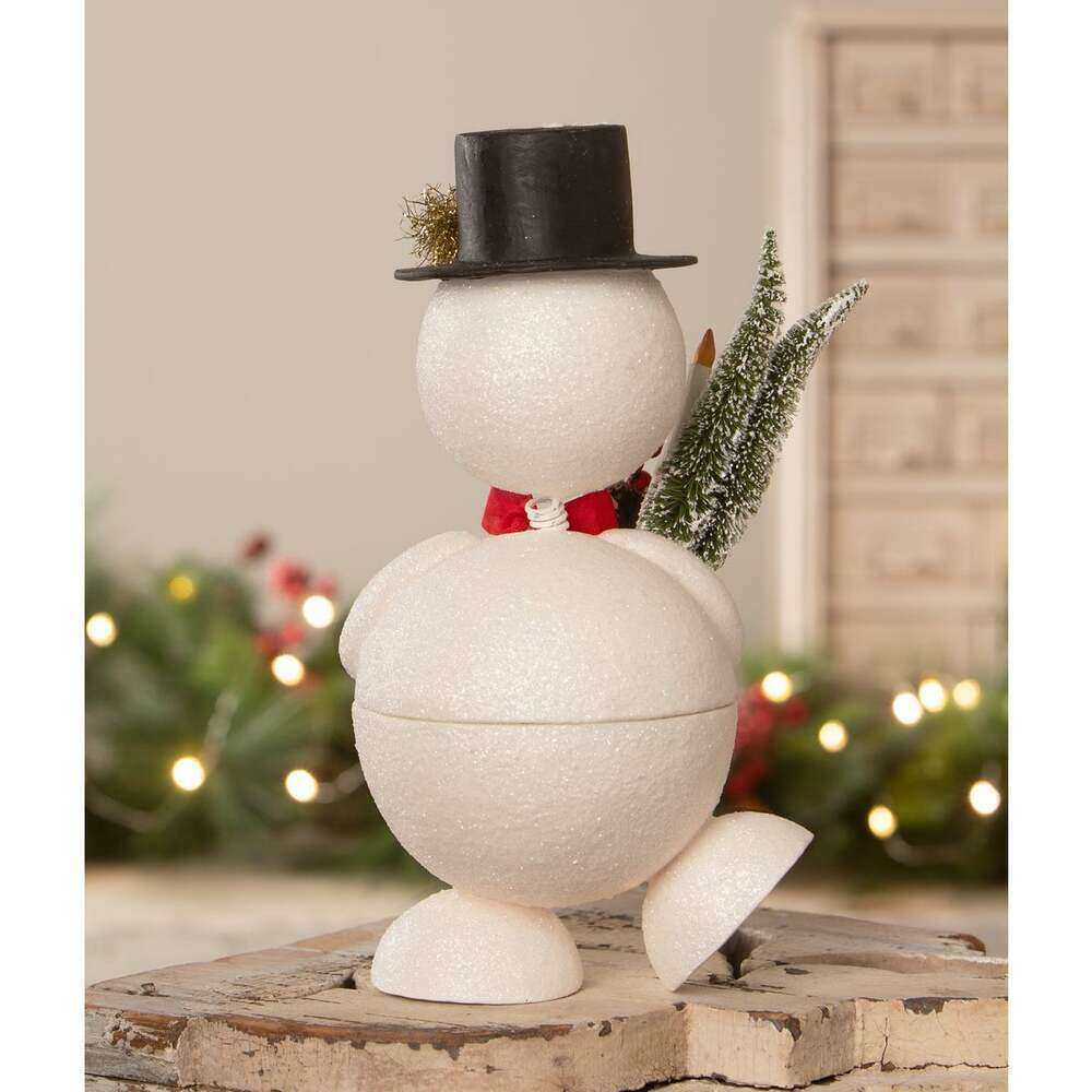 Jolly Bobble Snowman Container | Bethany Lowe | Christmas Decor