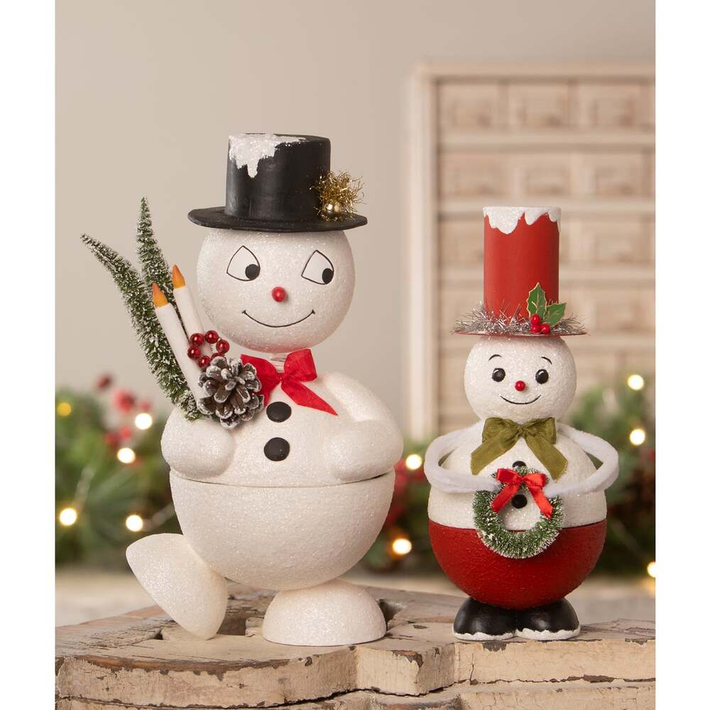 Jolly Bobble Snowman Container | Bethany Lowe | Christmas Decor