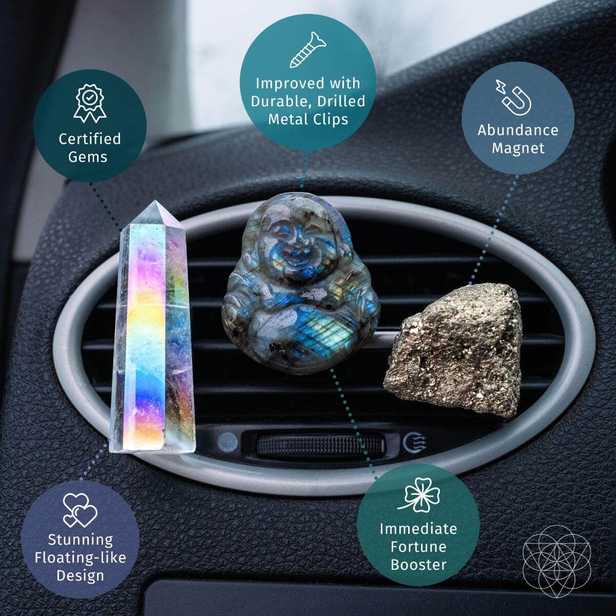 Joyous Traveler - Floating Crystal Car Kit by Conscious Items at Shirley Shoppe