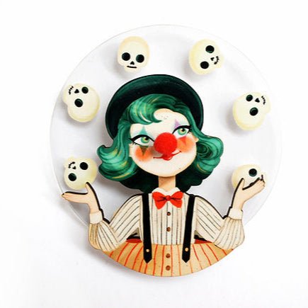 Juggler Clown Brooch by Laliblue – Retro Kitschy Statement Brooch for Collectors by Quirks! at Shirley Shoppe