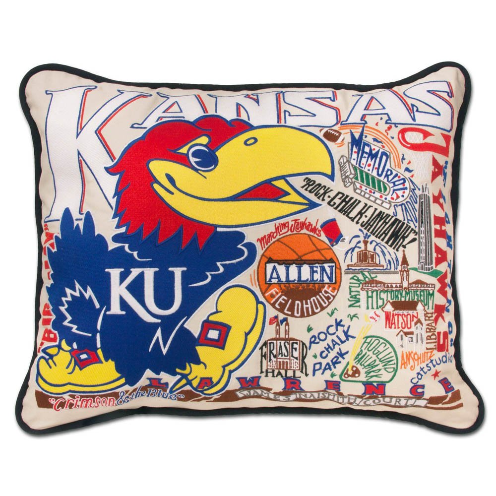 Kansas, University of Collegiate Hand - Embroidered Pillow by Quirks! at Shirley Shoppe