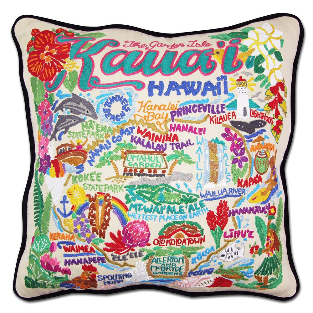 Kauai Hand - Embroidered Pillow by Quirks! at Shirley Shoppe