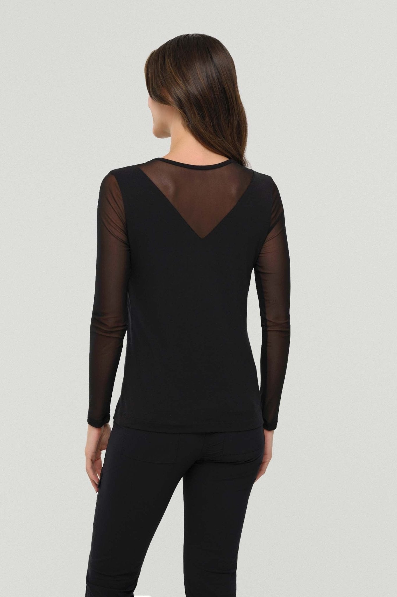 Kim Mesh-Sleeve Top in Pima Modal by Anatomie at Shirley Shoppe