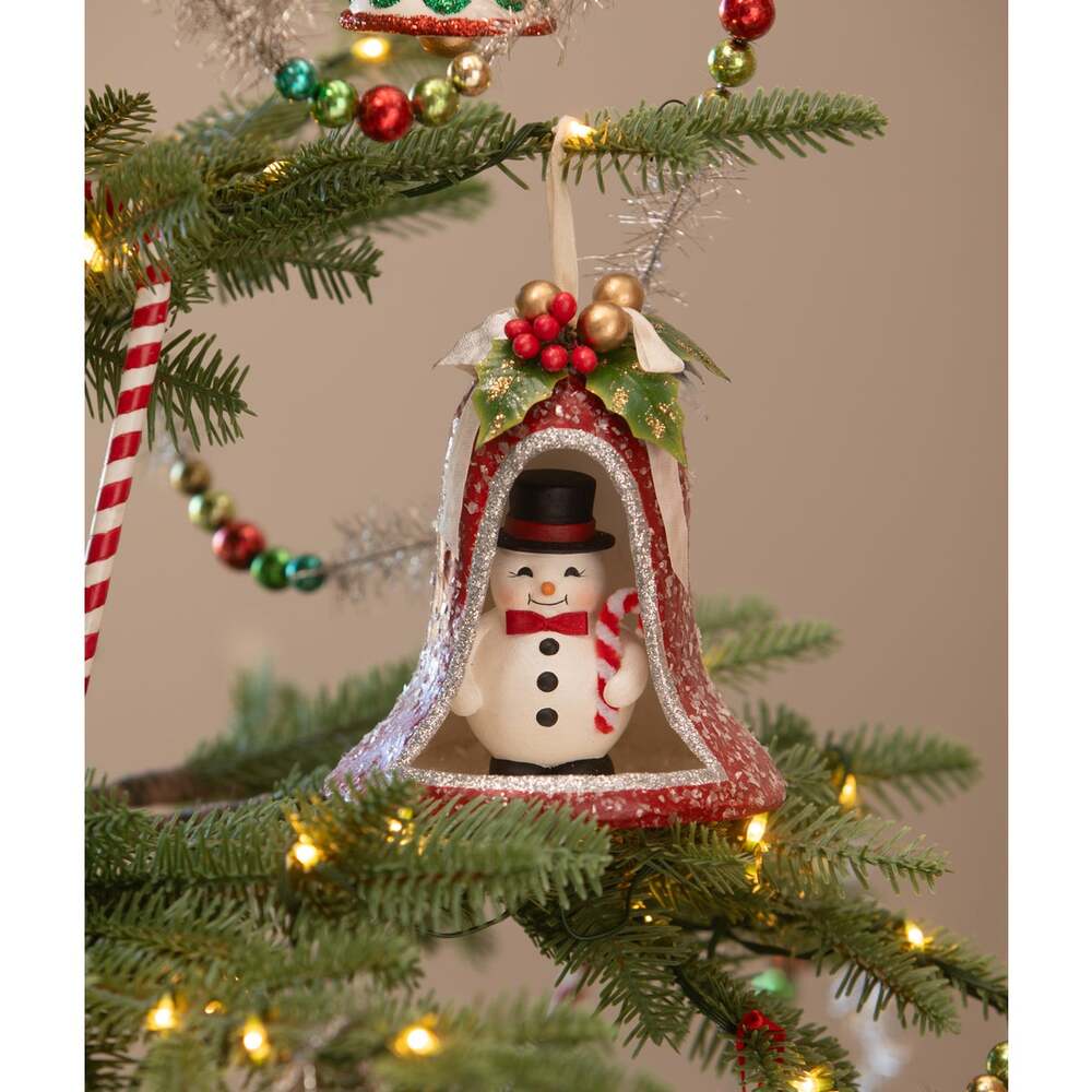 Kitschmas Snowman in Bell | Bethany Lowe | Christmas Decor