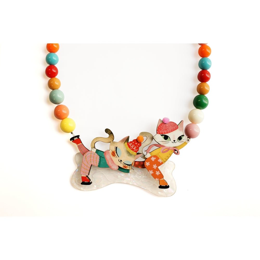 Kittens Kicking on Ice Necklace by Laliblue by Quirks! at Shirley Shoppe