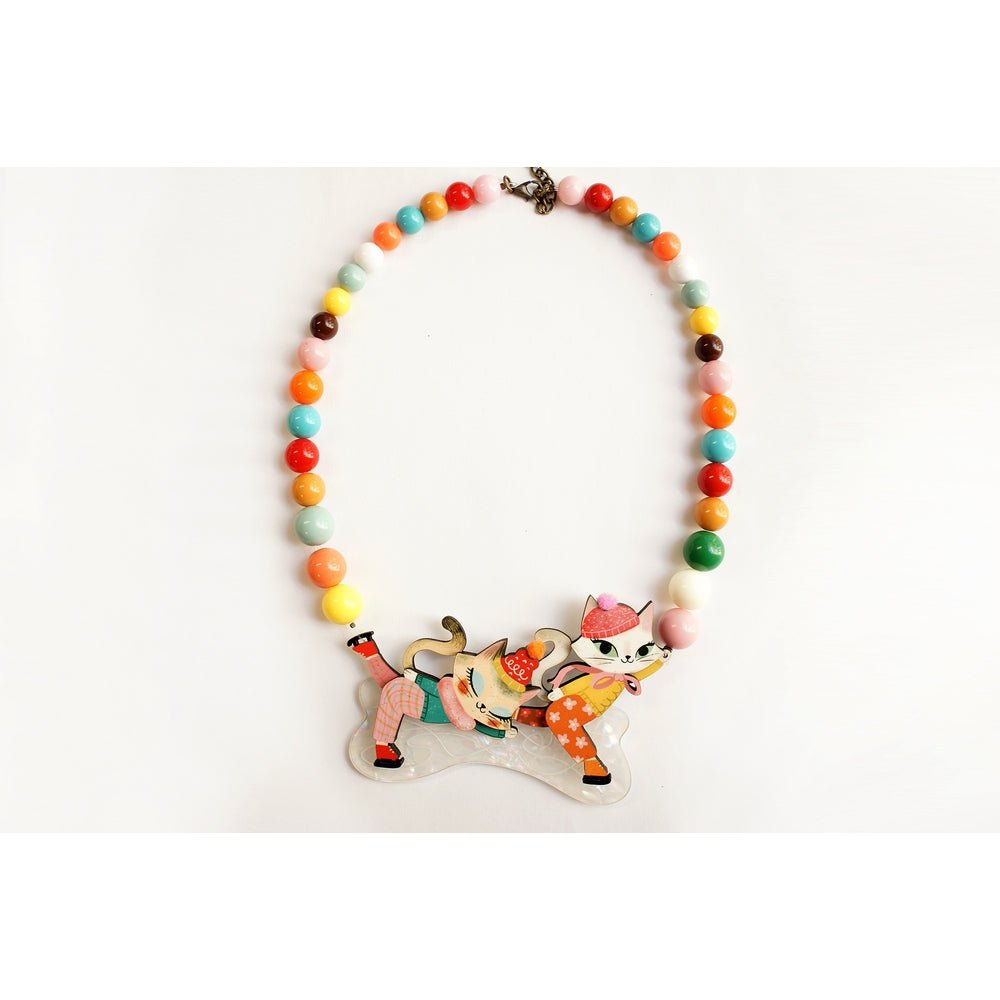 Kittens Kicking on Ice Necklace by Laliblue by Quirks! at Shirley Shoppe