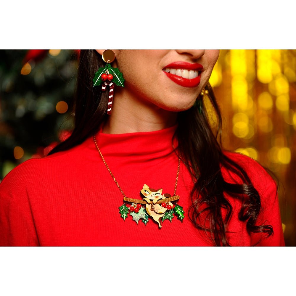 Kitty Collar on A Holly Branch Necklace by Laliblue by Quirks! at Shirley Shoppe