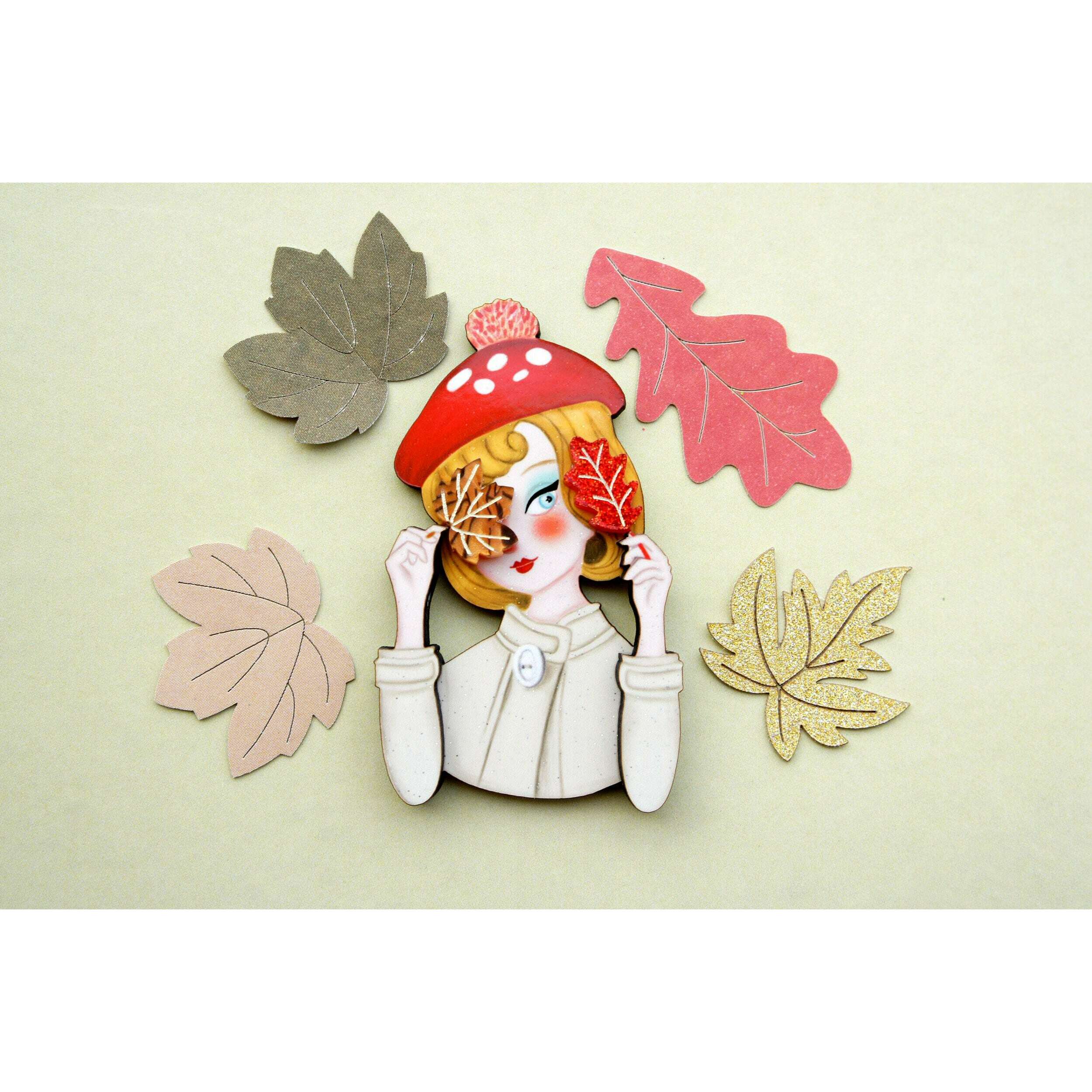 Autumn girl brooch by Laliblue