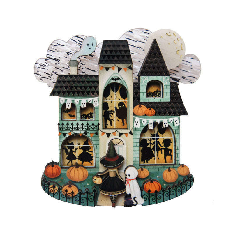 Halloween Party House Brooch by Laliblue