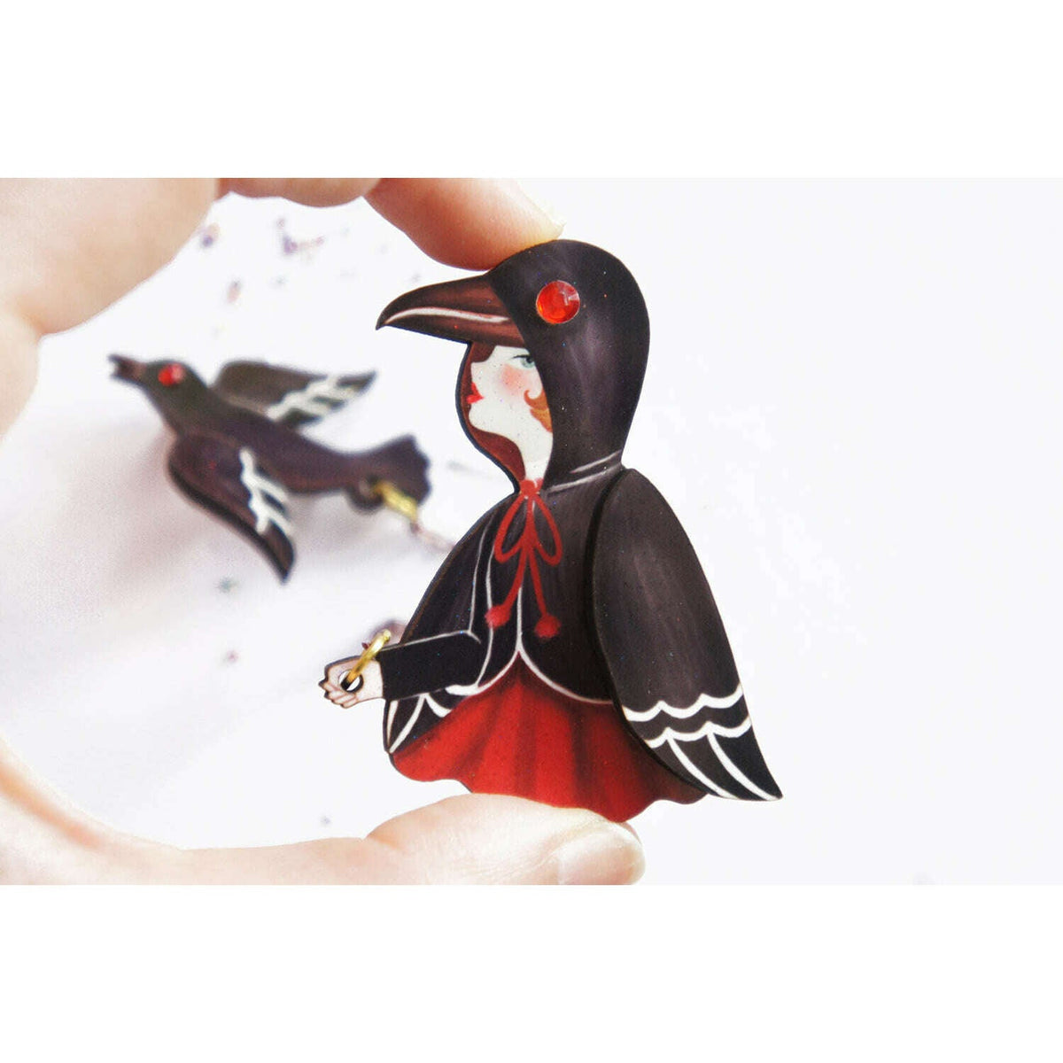 Raven Girl Brooch by Laliblue | PRE-ORDER SHIPS IN 2-3 WEEKS