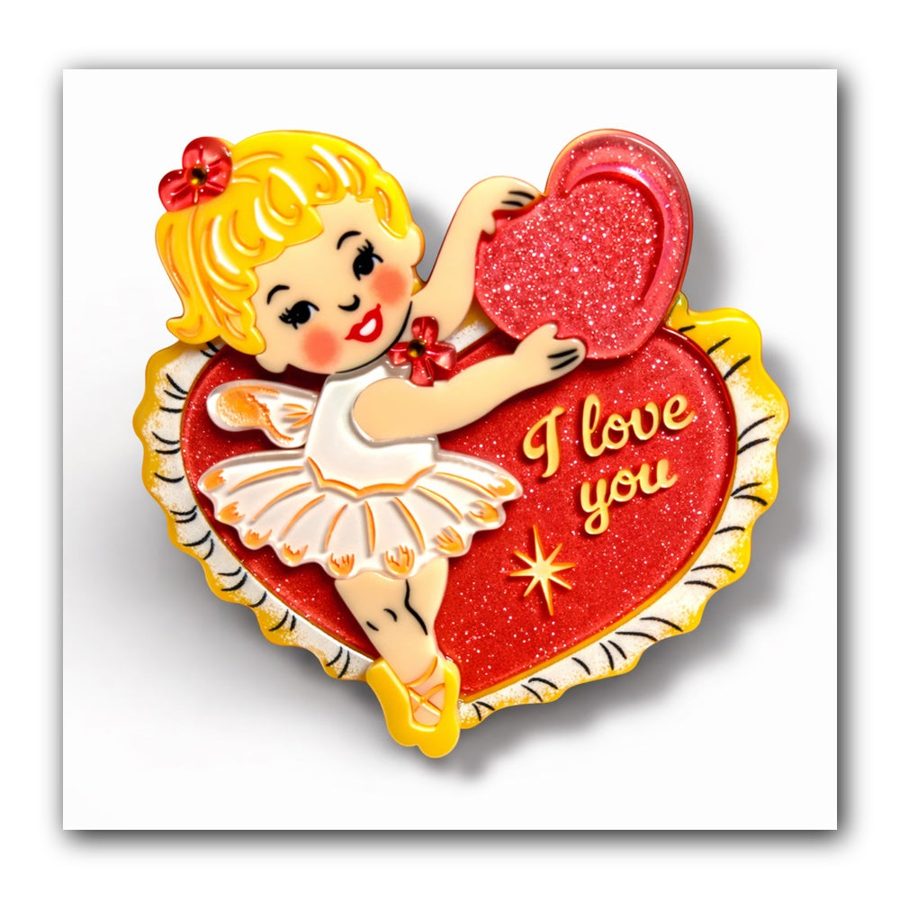 Retro Romance Brooch by 50's Vintage Dame x Lipstick & Chrome — Vintage Valentine Pin