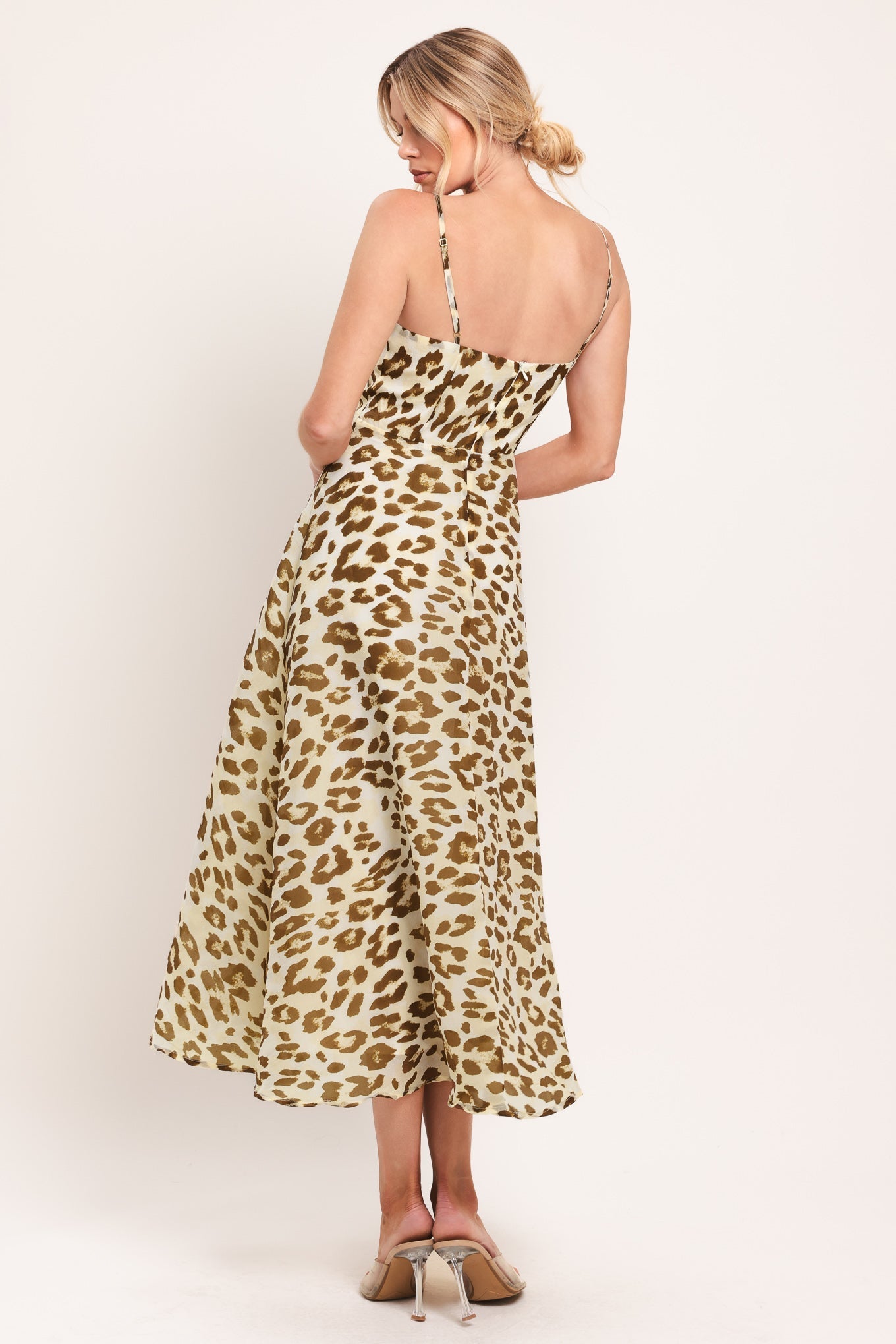 LEOPARD GRACE WOVEN MIDI DRESS by Flying Tomato at Shirley Shoppe