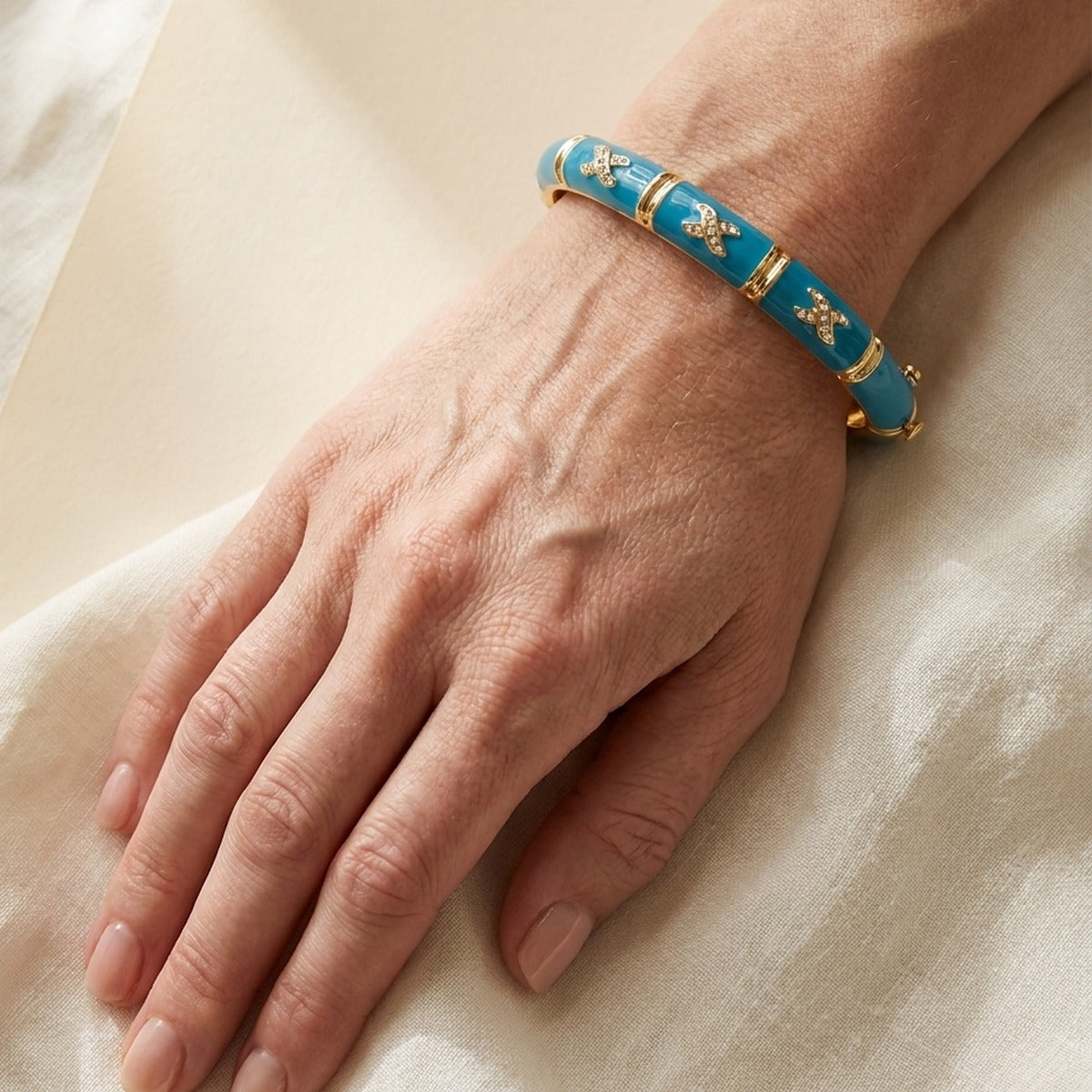 Elegant Hugs Bangle — Slim Pavé X