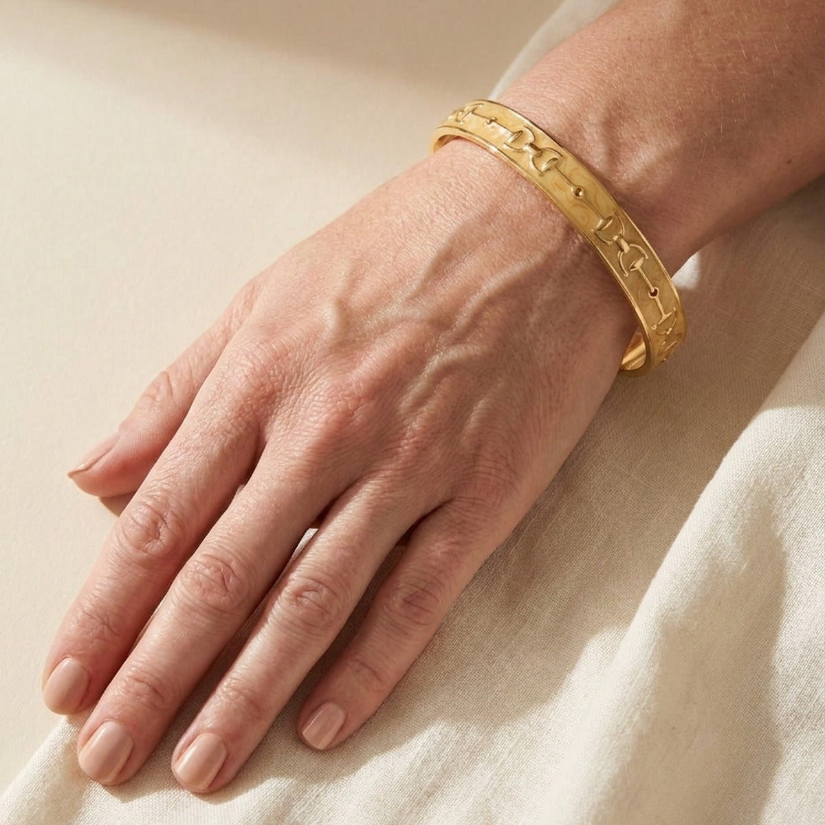 Equestrian Stirrup Bangle — Champagne