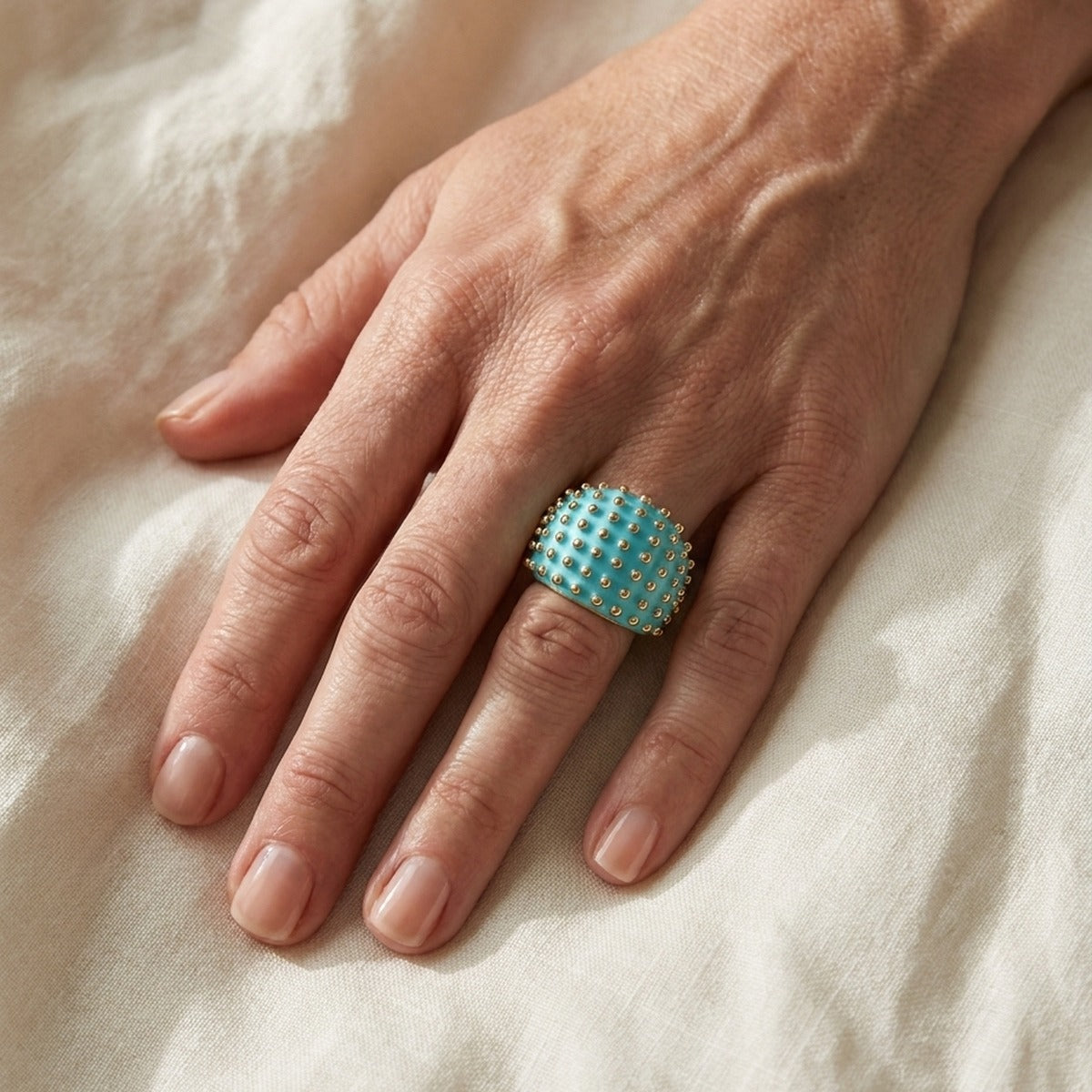 Fresh Fantasy Cocktail Ring — Beaded Dome