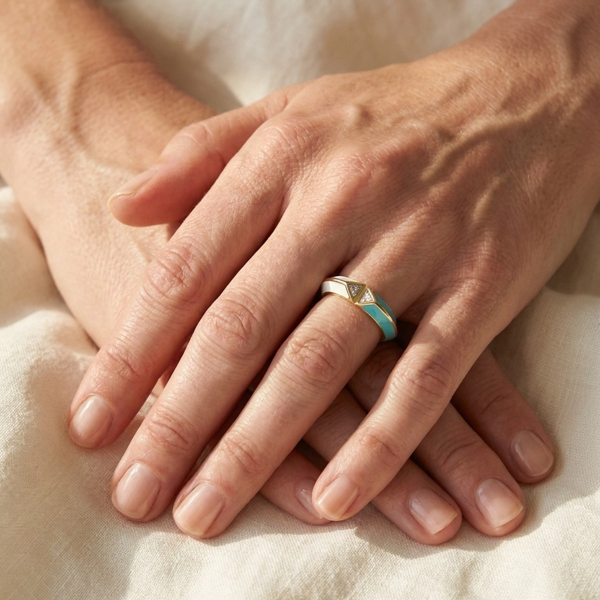 Petit Gateau Stackable Ring — Knife-Edge Pavé