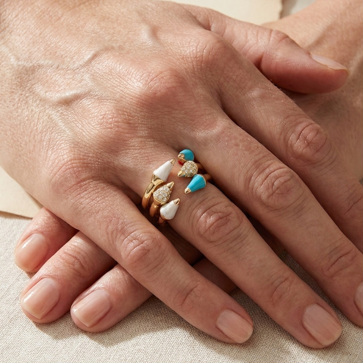 Material Girl Pave Band Set