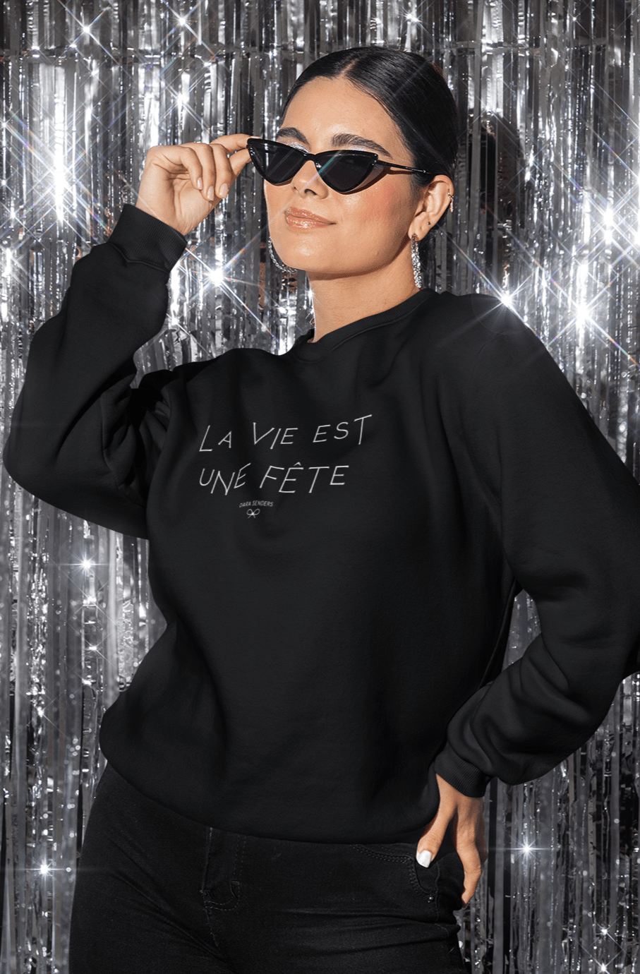 LIFE IS A PARTY • EMBROIDERED PULLOVER by DARA SENDERS at Shirley Shoppe