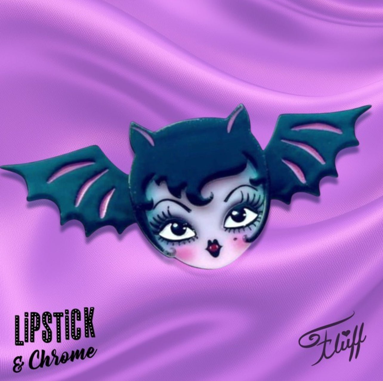 Lily the Vamp Brooch by Miss Fluff x Lipstick & Chrome by Quirks! at Shirley Shoppe