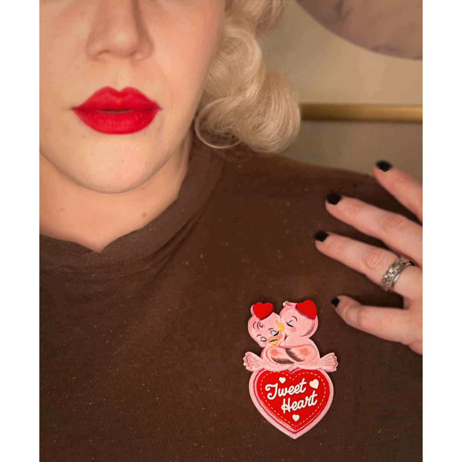Tweet Heart Brooch by 50's Vintage Dame x Lipstick & Chrome