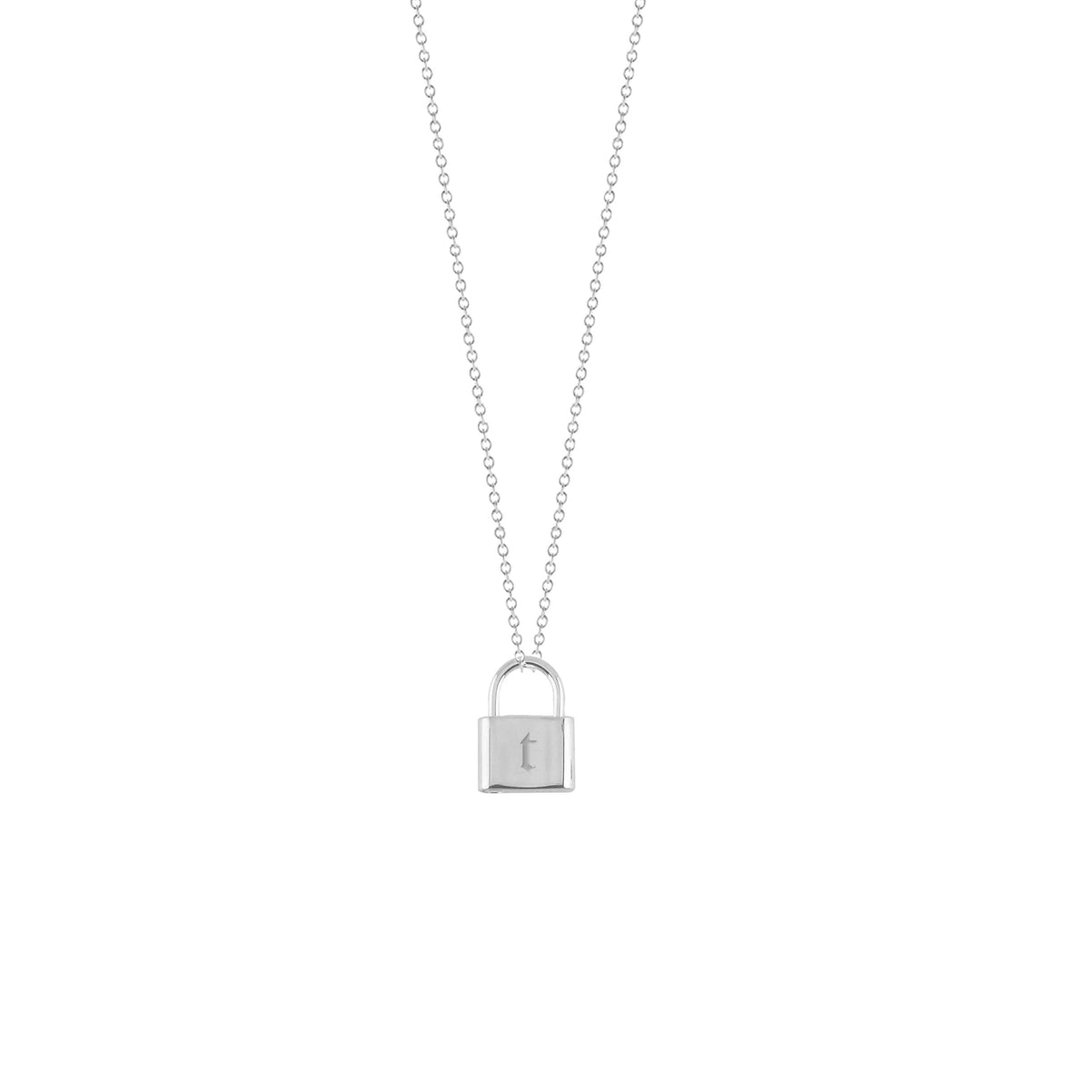 Padlock Initial Charm Necklace