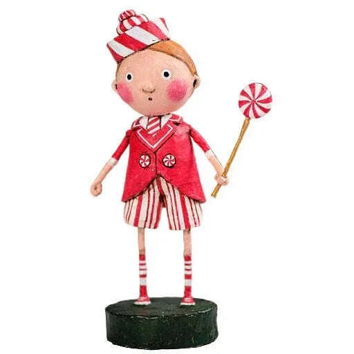 Peppermint Pete Christmas Figurine by Lori Mitchell - SHIPS AUGUST