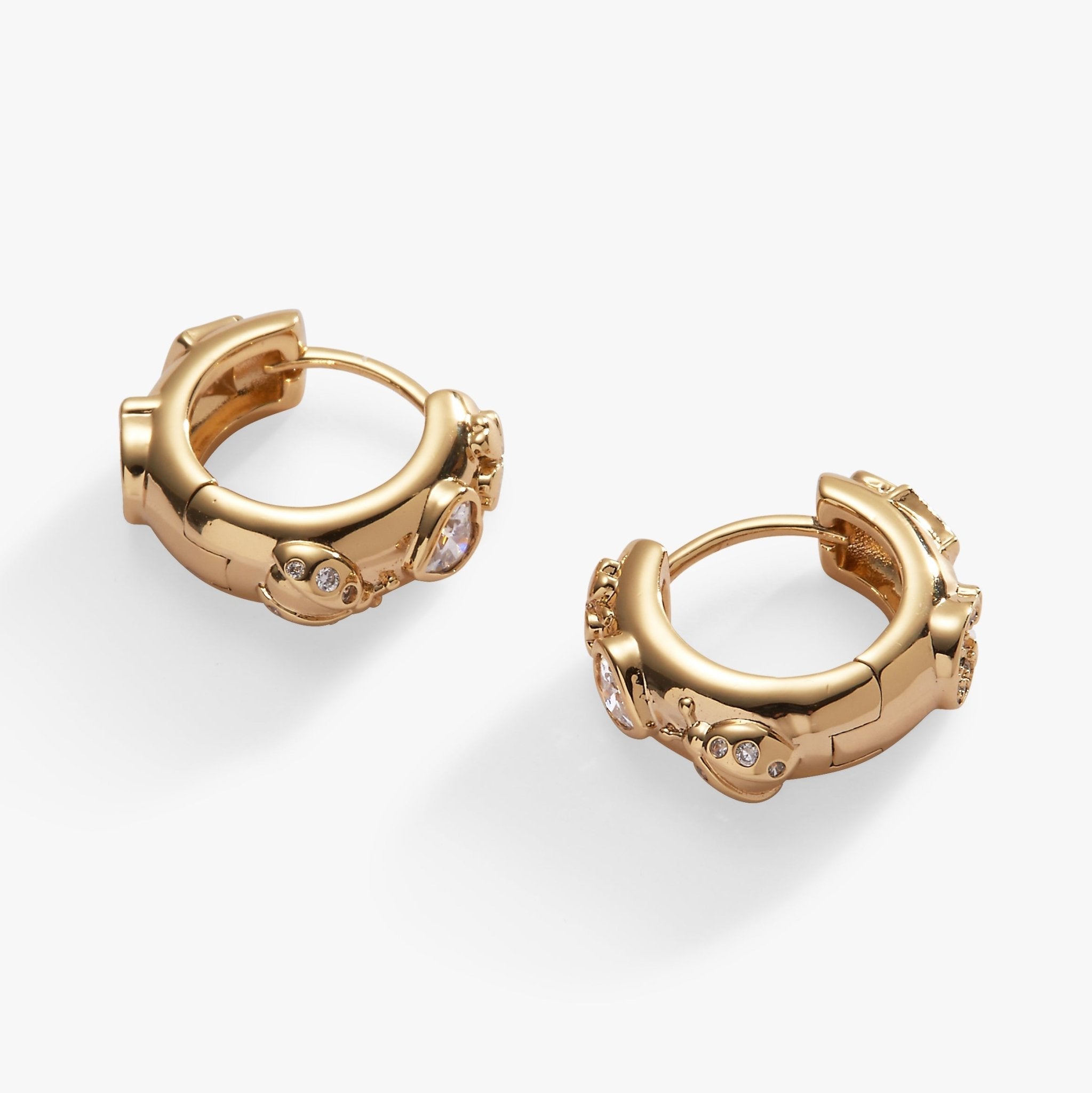 Love and Luck Huggie Hoops by ALEX AND ANI at Shirley Shoppe