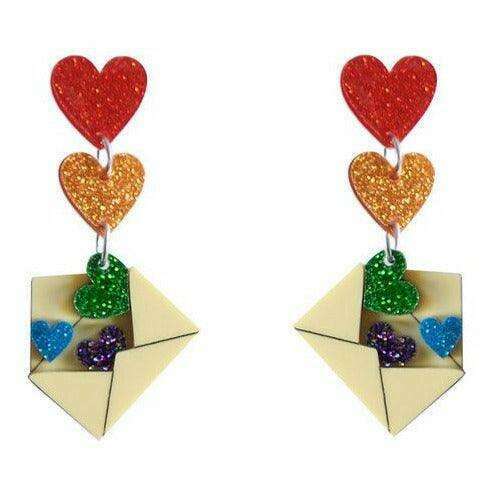 Love Letters Earrings by Laliblue - Rainbow