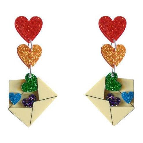 Love Letters Earrings by Laliblue - Rainbow by Quirks! at Shirley Shoppe