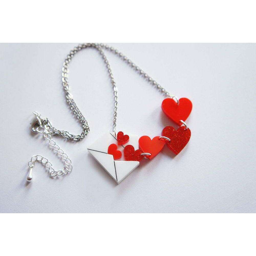 Love Letters Necklace by Laliblue - Red