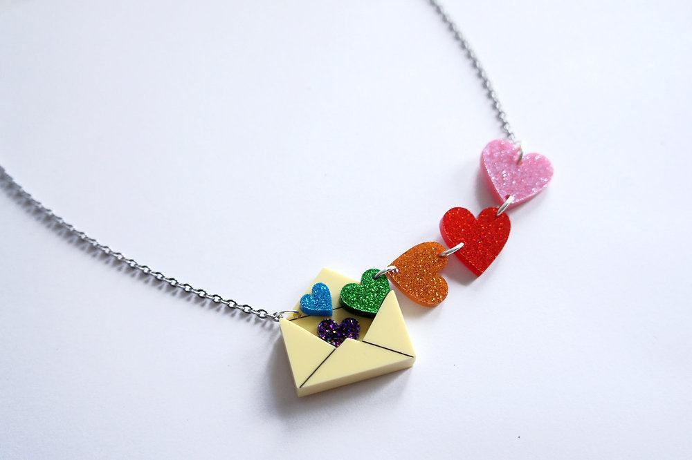 Love Letters Necklace by Laliblue - Rainbow by Quirks! at Shirley Shoppe