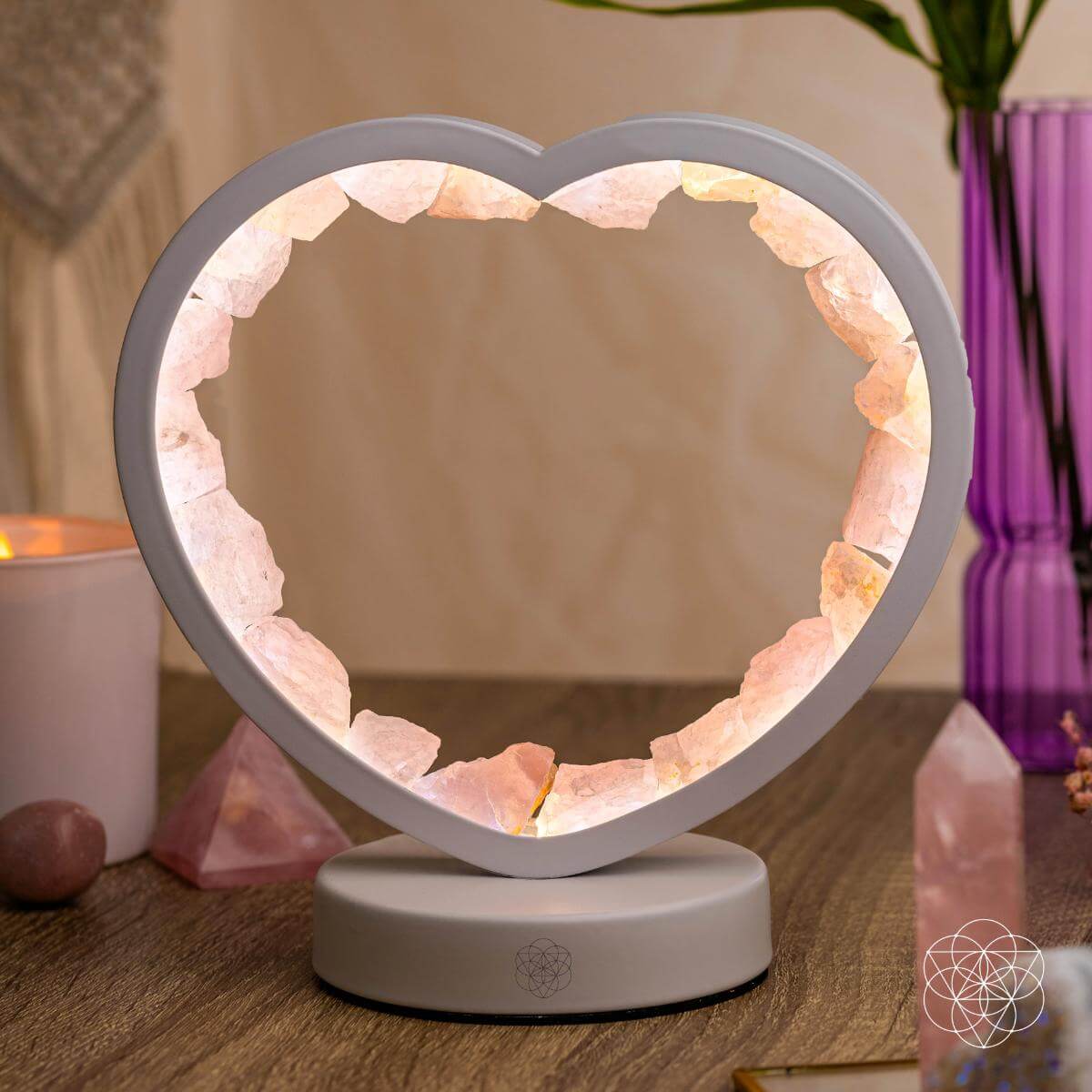 Love Magnet - Rose Quartz Heart Lamp by Conscious Items at Shirley Shoppe