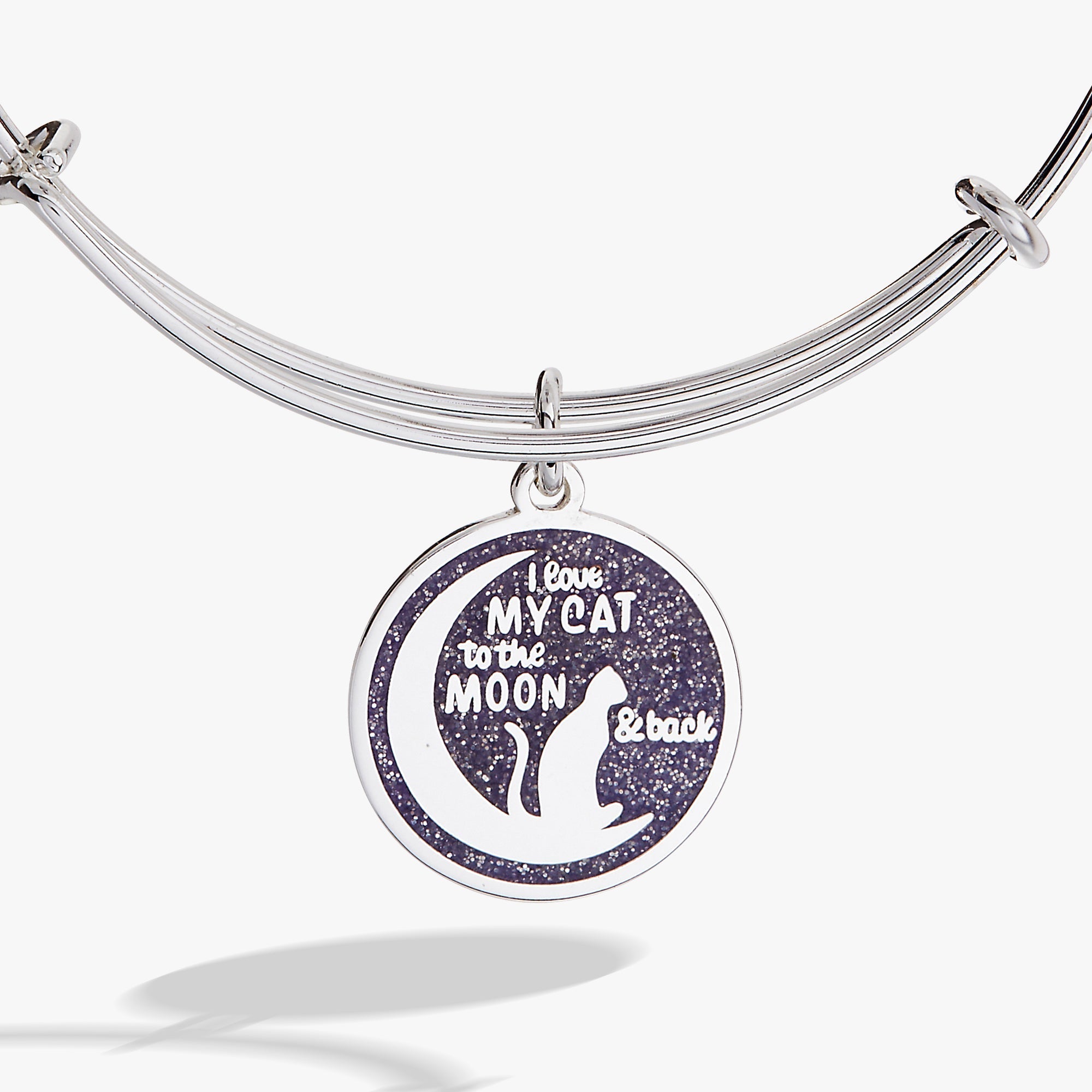 'Love My Cat to the Moon and Back' Bangle by ALEX AND ANI at Shirley Shoppe